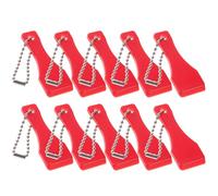 GLEAVI Raschiatore per Gratta e Vinci in Plastico Rosso Design Struttura Robusta, Pratico Portachiavi, Confezione da 10 Pezzi per Bigliettini Lotteria
