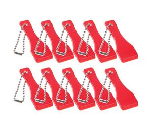 GLEAVI Raschiatore per Gratta e Vinci in Plastico Rosso Design Struttura Robusta, Pratico Portachiavi, Confezione da 10 Pezzi per Bigliettini Lotteria