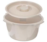 GLEAVI Secchio Per Comodino in Plastica Coperchio, Sedia Da Camera Per Anziani e Donne Incinte, Vasino Per Urina Domestico Resistente e Portatile, Adatto Per Uso a Casa, Ospedali e Viaggi