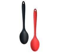 GLEAVI Set 2 Cucchiai in Silicone da Cucina Nero e Rosso, Facili da Pulire e Compatibili Tutte le Pentole, per Insalate e Cottura Colore Casuale