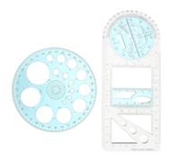 GLEAVI Set 2pezzi Righelli da Disegno Geometrici in Plastico, Facili da Osservare e Resistenti, per Designer e Studenti in Attività di Art Design e Network Design