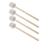 GLEAVI Set 4 Bacchette per Timpani e Grancassa in Feltro con Manico in Legno d'Acero Bacchette per Batteria Leggere per Orchestre e Bande Musicali Accessori per Percussioni da Concerto