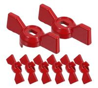 GLEAVI Set 8 Pezzi Maniglie Farfalla per Valvola a Sfera in Lega di Alluminio Rosso con Foro 8x6mm Leva per Rubinetto Esterno e Impianti Idraulici Domestici
