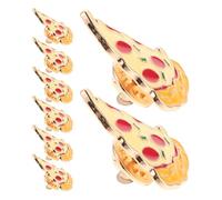 GLEAVI Set 8 Spille Kawaii a Forma di Pizza, Spilla da Colletto per Donna e Ragazzi, Spilla da Parte Cartone Animato, Accessorio Moda Fast Food per Abbigliamento Casual