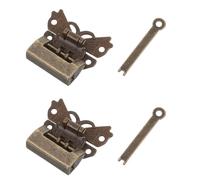 GLEAVI Set di 2 Chiusure Farfalla Vintage in Acciaio Legato Cerniere Mini per Scatole di Legno, Sicurezza Potenziata e Protezione degli Oggetti, per Scatole Regalo