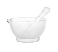 GLEAVI Set Mortaio e Pestello con Ciotola in Vetro 8oz: Strumento da Laboratorio per Spezie, Macinino per Erbe e Aglio, Utensile Multifunzionale per Cucina e Farmacia
