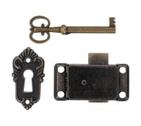 GLEAVI Set Serrature in Metallo Stile Cinese per Mobili Vintage, Serrature Antiche da Scrivania e Cassettiere 54x28mm, Blocco Sicuro Chiave per Armadietti e Portagioie, Facile