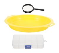 GLEAVI Setaccio per Miniera con Lente D’ingrandimento, Padella a Rete in Plastica Resistente, Strumento per Filtro e Classificazione Oro, Kit Portatile per Ricerca e Estrazione