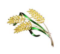 GLEAVI Spilla da Donna in Lega Zirconi Lucidi e Spighe di Grano Dorate Accessorio Elegante per Abbigliamento e Feste Spilla Distintiva Resistente e Luminosa per Eventi Speciali