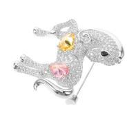 GLEAVI Spilla Mini a Forma di Cavallo Vintage in Metallo Strass Scintillanti Spilla da Bavero Leggera per Scialli Cappotti e Abbigliamento Formale Accessorio Regalo per Capodanno