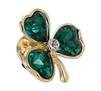 GLEAVI Spilla Trifoglio Pin Di Perle Spilla Da Fiore Spilla Di Sicurezza Per Maglioni Pins Per Spille Di Moda Spilla a Foglia Verde Gioielli Del Festival Irlandese Bicchiere Verde Scuro