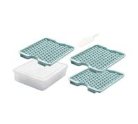 GLEAVI Stampo per Cubetti di Ghiaccio Riutilizzabile con e Contenitore di Stoccaggio Vassoio in Materiale Antigraffio e Resistente per Freezer e Bevande Fresche