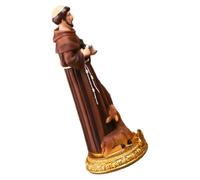 GLEAVI Statua di San Francesco in Resina Decorativa da Scrivania Ornamento Sacro Classico per Studio e Soggiorno Soprammobile Religioso Estetico per Ufficio e Casa