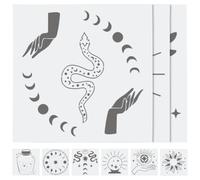 GLEAVI Stencil per Pittura in Pet 9 Pezzi per Disegno Creativo, Facile da Usare, Modelli di Pittura Fai da Te per Progetti di Arte e Decorazione