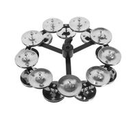 GLEAVI Tamburello per Batteria Doppio Ordine in Lega di Alluminio Argento Abs, Accessorio Hihat per Esibizioni e Generi Musicali Vari, Suono Ricco e Design Elegante