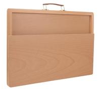 GLEAVI Tavola da Disegno con Cassetto Resistente agli Urti in Legno e Cuoio Marrone Portatile per Appunti Artistici e Uso Esterno