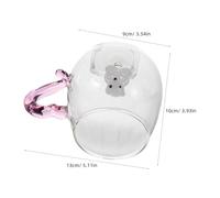 GLEAVI Tazza in Vetro Trasparente con e Bicchiere Festivo Versatile per Tè Pomeridiano Decorazione Natalizia e Ufficio