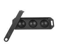 GLEAVI Teglia per Polpette in Ferro 3 Fori Piastra di Cottura del Polpo Forata Padella per Crostate e Carne Resistente e Leggera per Uso Outdoor e in Cucina