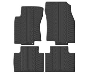 gled Ring 0030 Set Tappetini in gomma Koleos II 8/2016 (T Profilo 4 pezzi + Kit di Clips), Nero