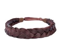 Gledola 2 fili intrecciati trecce fascia intrecciata capelli sintetici elastici elastici, accessori per capelli per le donne, ragazze (marrone scuro bordeaux)