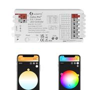 GLEDOPTO ZigBee 3.0 Pro+ 5 in 1/3 in 1 Controller LED 20A Max RGBCCT/RGBW/RGB/CCT/Dimmer funziona con Alexa H*ue Tuya Smart Life APP Control (201p-5 in 1 LED Controller)
