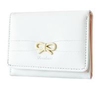 Gleease Coquette - Portafoglio da donna, piccolo, carino, con fiocco estetico, con finestra per carta di credito, Blu, Minimalista