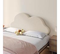 Gleedipre A forma di nuvola Cuscini della testiera Moderatamente morbidi e duri Alto rimbalzo Stile francese Antiurto Da comodino Schienale ampio(Tè al latte,134x65x10cm)