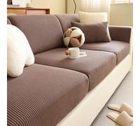 Gleedipre Copridivano Flessibile Velluto a Coste Cuscini di Seduta Resto della Schiena Cover Protettiva per Tutte Le Stagioni Lenzuolo con Angoli per Divano(Marrone,65-85 cm x 65-85 cm)