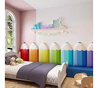 Gleedipre Forma di matita Adesivi murali 3D Materiale impermeabile Morbido e anticollisione imbottito pannelli murali imbottiti Adesivo da parete per testiera/camera da letto/camera dei bambini(175x50