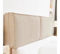 Gleedipre Stile francese Cuscini da comodino Velluto a coste delicato sulla pelle Antiurto Staccabile Testiera del letto Schienale imbottito morbido(Bianco,160x60 cm/Ha una testiera)