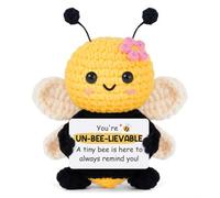 Gleevera Regali ispiratori positivi per donne, rallegrati, regali di incoraggiamento per amicizia, colleghi - You are Un-bee-lieveable - Collezione emotiva di api all'uncinetto con biglietto di