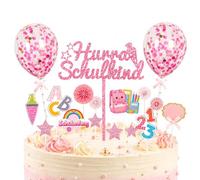 Gleevio 22 decorazioni per torta rosa per l'inizio della scuola, decorazione per torta per la scuola 2026, decorazione per torta per l'inizio della scuola, decorazione per cupcake per il primo giorno