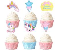 Gleevio Unicorno Cupcake Topper, 24 pezzi