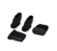 GleitGut 4 x Tappini a lamelle ovali per gambe di sedia inclinate in plastica, tappini inclinati 0 - 20° nero (40 x 20 mm)