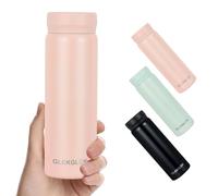 GLEKGLEK Mini Borraccia Acciaio Inox, 280ml Bottiglia Termica Piccola senza BPA, per Caffè, Latte, Bevande Calde o Fredde, Adatta a Borsa, Tasca (Rosa)