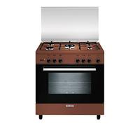 Glem Gas Cucina a Gas 5 Fuochi Forno a Gas con Grill Larghezza x Profondit 80x50 cm Classe energetica A con Coperchio colore Marrone - A855GC Linea Alpha