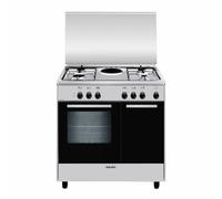 Glem AR856EI Cucina da accosto cm. 80 x 50 - inox 4 fuochi - piastra elettrica - forno elettrico - portabombola - Classe energetica: A