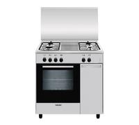 Glem AS854EI Cucina da accosto cm. 80 x 50 - inox 4 fuochi - 1 forno elettrico - stipetto - Classe energetica: A