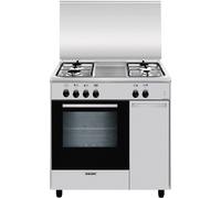 Glem AS854EI Cucina da accosto cm. 80 x 50 - inox 4 fuochi - 1 forno elettrico - stipetto - Classe energetica: A