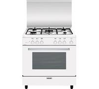 Glem Gas Cucina a Gas 5 Fuochi Forno a Gas con Grill Larghezza x Profondità 80x50 cm Classe energetica A con Coperchio colore Bianco - A85GXF5