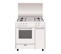 Glem AS854GX Cucina da accosto cm. 80 x 50 - bianco 4 fuochi - 1 forno a gas - stipetto - Classe energetica: A
