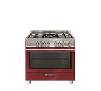Glem Gas ST965MRS cucina Rosso, Acciaio inossidabile A+