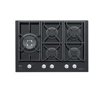 Piano Cottura GV75TXBK a Gas 5 Fuochi Gas Colore Nero