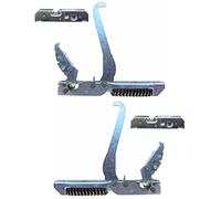 Glem Gas - Kit 2 cerniere 154 x 22 mm. complete di 2 portarulli per porta forno con doppio vetro - KCF2192