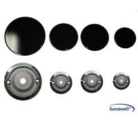 GLEM GAS SERIE BRUCIATORI + PIATTINI NERI LUCIDI 4 FORNELLI CON 1 GR+2MED+1PIC