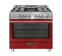 Glem Gas ST965MRS cucina Elettrico Rosso, Acciaio inox