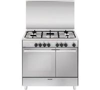 Glem Gas Cucina a Gas 5 Fuochi con Forno Elettrico Ventilato Multifunzione con Grill Larghezza x Profondità 90x60 cm Classe A Coperchio in Cristallo colore ...