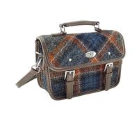 Glen Appin Harris Tweed Bervie Mini Satchel Bag con tracolla regolabile e rimovibile, 127 Grigio & Ruggine A Quadri, Mini