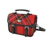 Glen Appin Harris Tweed Bervie Mini Satchel Bag con tracolla regolabile e rimovibile, Col 24 Rosso, s
