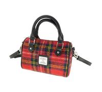 Glen Appin Harris Tweed 'Kilbride' Mini Bowling Tote Bag, Col 24 Rosso A Quadri, s